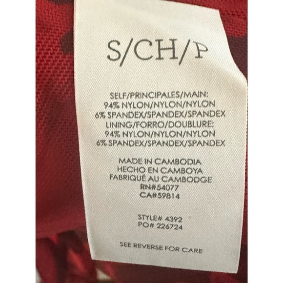 CAbi Red Floral Button Mesh Slinky Shirt Midi Dress - Small - Picture 3 of 4